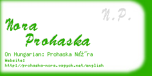 nora prohaska business card